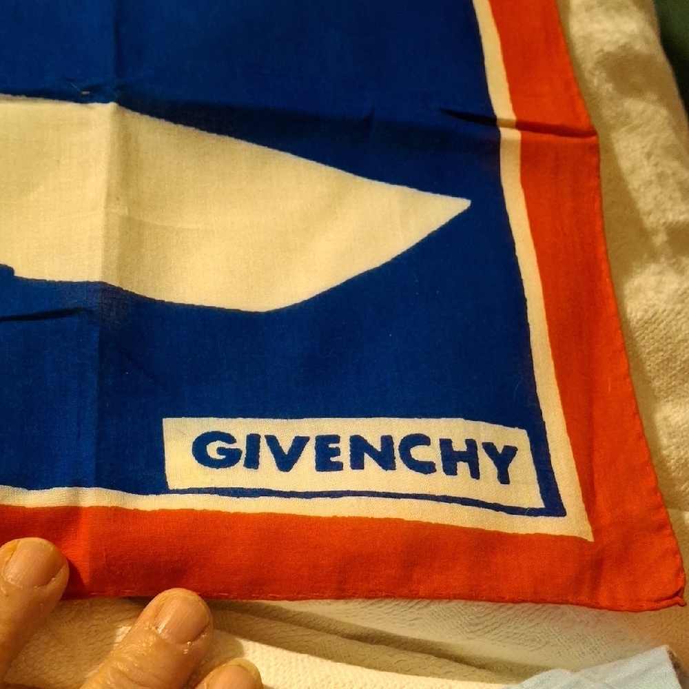 Givenchy Vibrant Blue and White Scarf